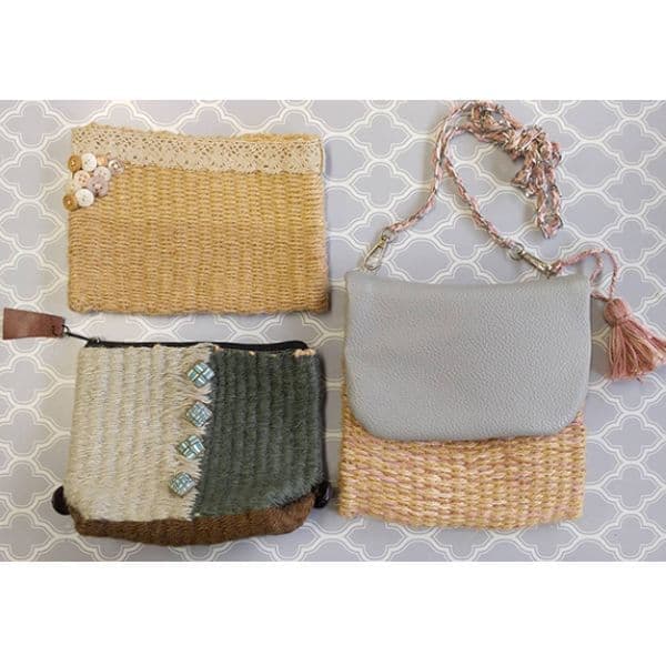 輪織りのバッグの作品