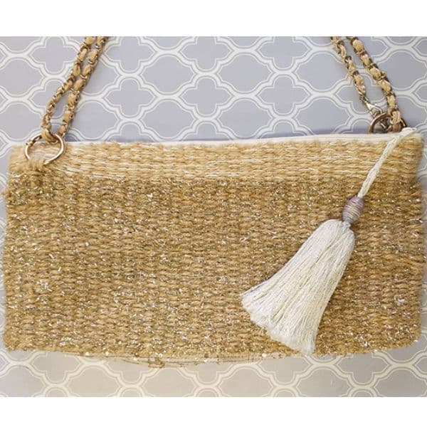 輪織りのバッグの作品