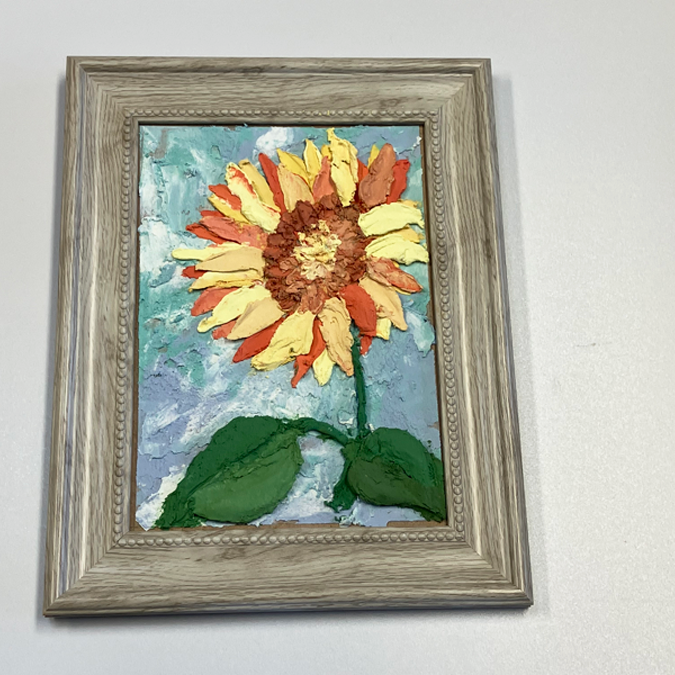 スカルプチャーフラワーペインティングの作品