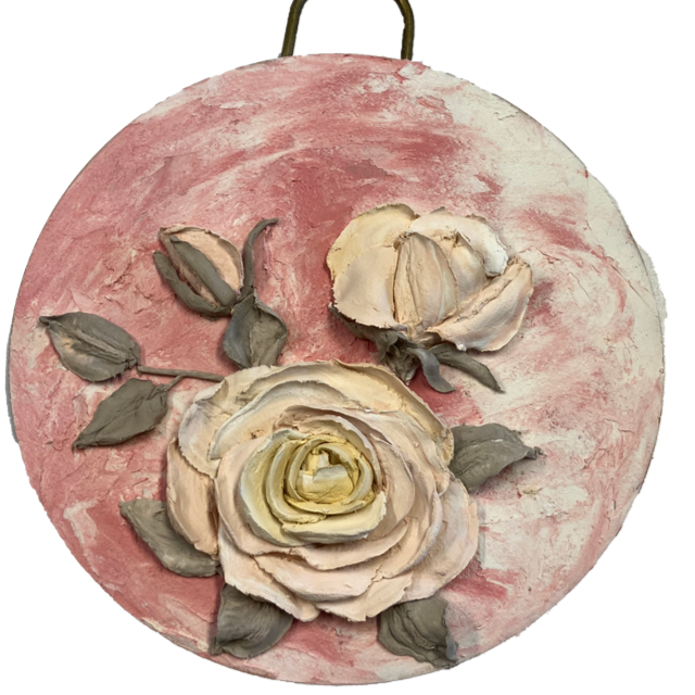 スカルプチャーフラワーペインティングの作品