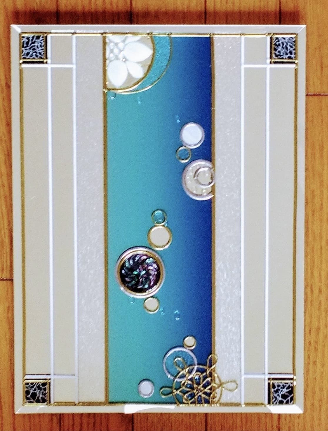 第14回グラスアートコンクール 佳作の作品で氷華を表現した作品