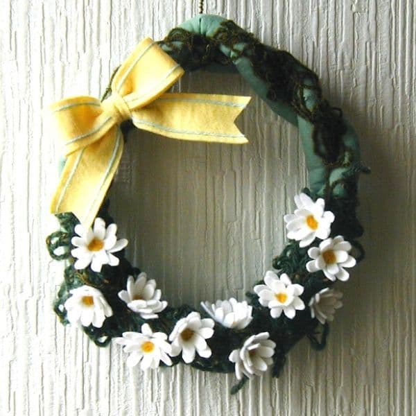 布クラフトのリースの作品